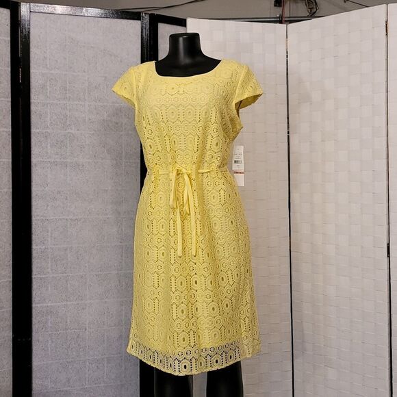 BRAND NEW R&K HIDDEN ZIPPER CLOSURE ROUND NECKLINE SHEATH LACE DRESS - Picture 11 of 15